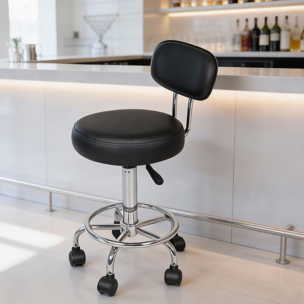 Levede Swivel Office Chair Low Back Round Rolling Stools Height Adjustable-2065254289642754055