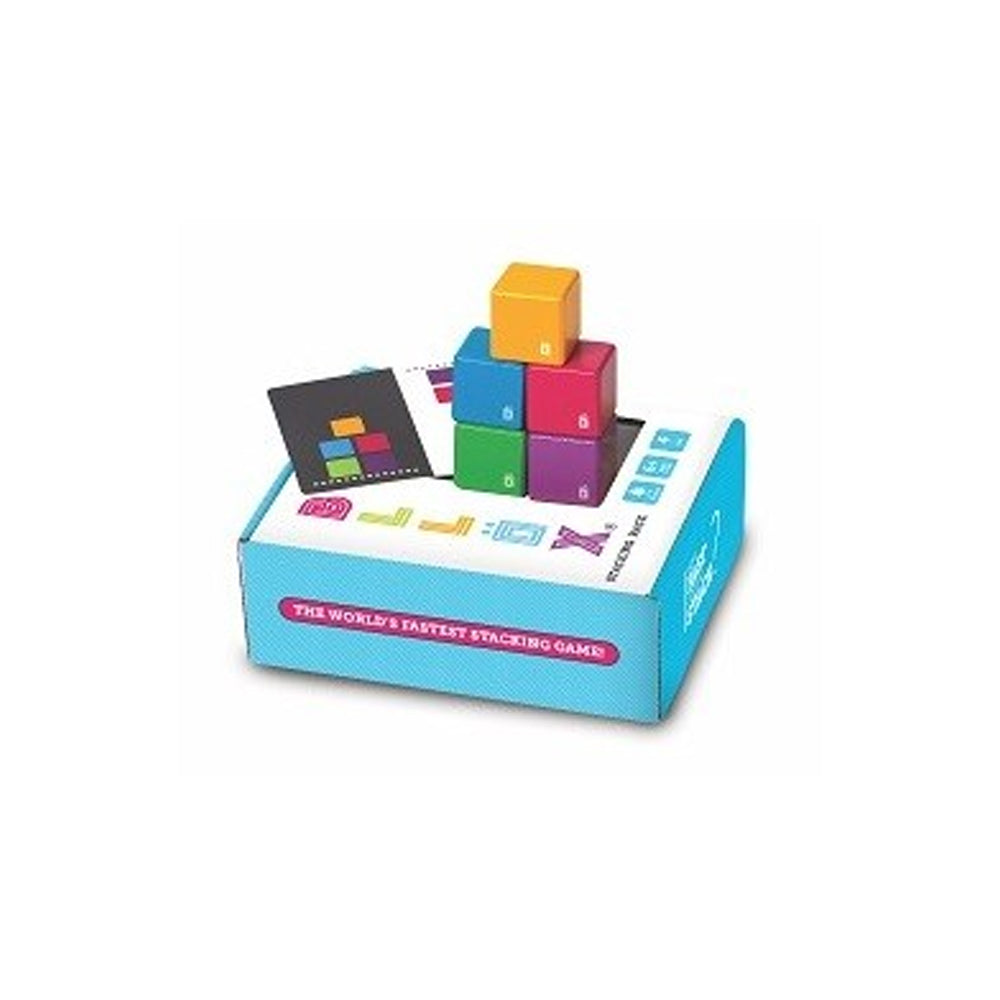 Mobi Bllox Wooden Stacking Blocks Game Family Card Matching Race for 2-4 Players