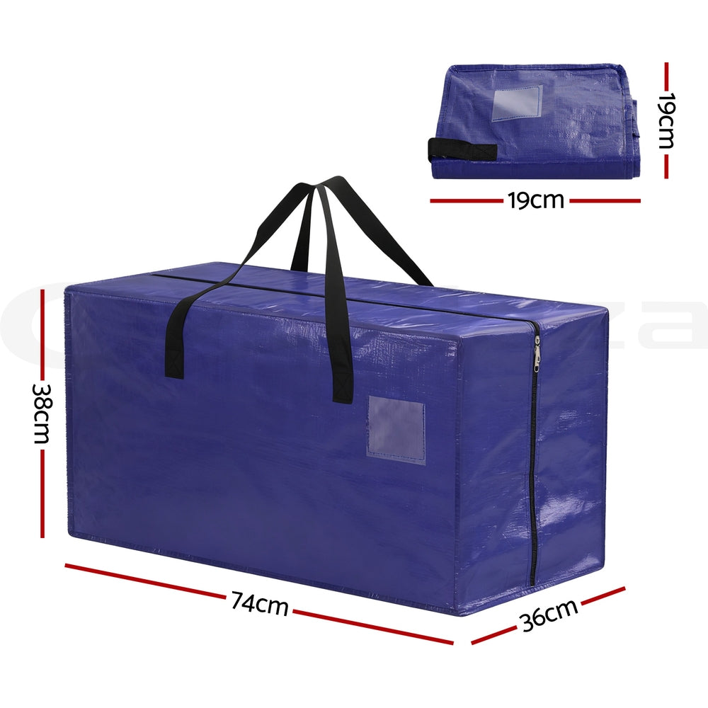 Artiss Moving Bags Waterproof Backpack Straps Large Storage Totes 5 Pack Blue
