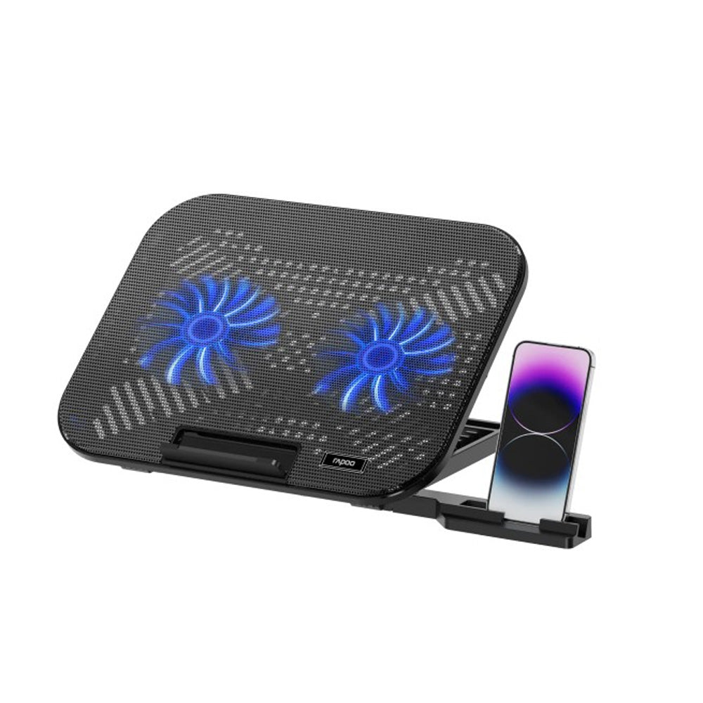 Rapoo CF200 Laptop Cooling Pad 2 High-Efficiency Cooling Fans 6 Adjustable Angles Quiet Operation Multi-Functional