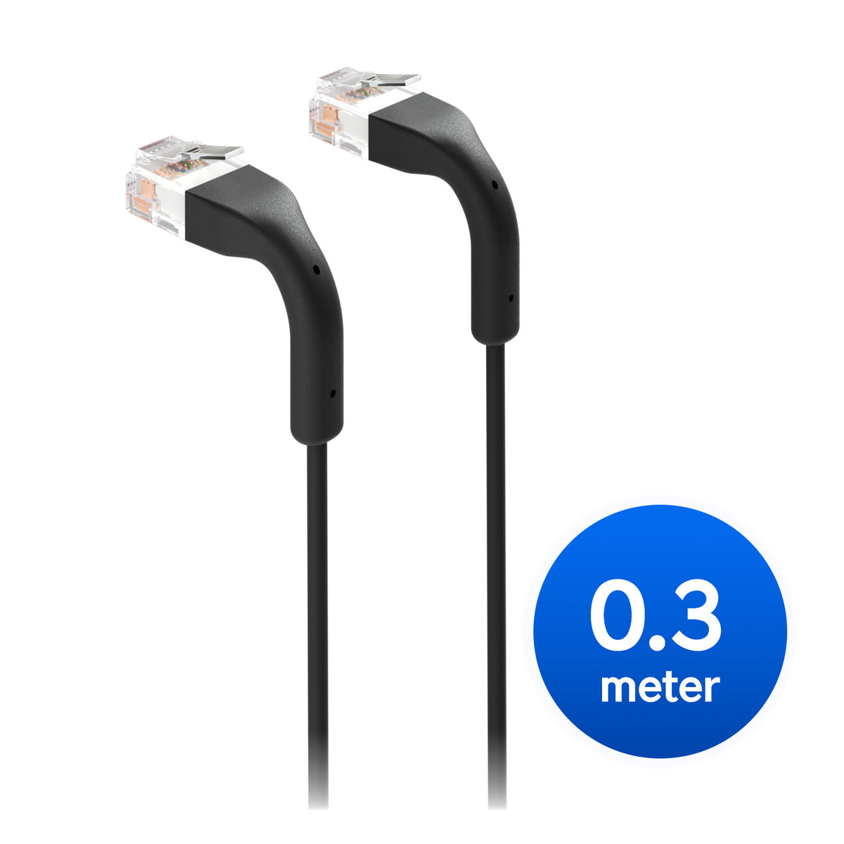Ubiquiti UniFi Patch Cable Length 0.3m Black Ultra Thin Design GbE Support Flexible Bendable Boots Installation Versatility