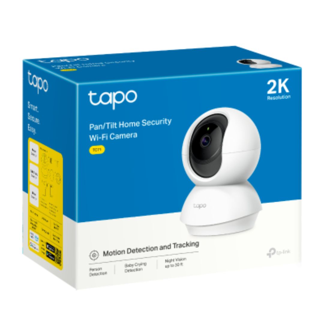 TP-Link TC71 Pan/Tilt Home Security Wi-Fi Camera, 2K, 3MP (2304x1296), Two-Way Audio, Sound & Light Alarm, Motion Detect