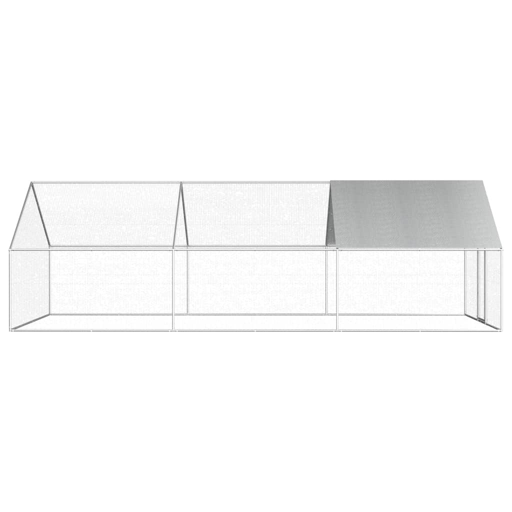 Outdoor Chicken Cage Galvanised Steel Hen House Poultry Coop Run Pen Large