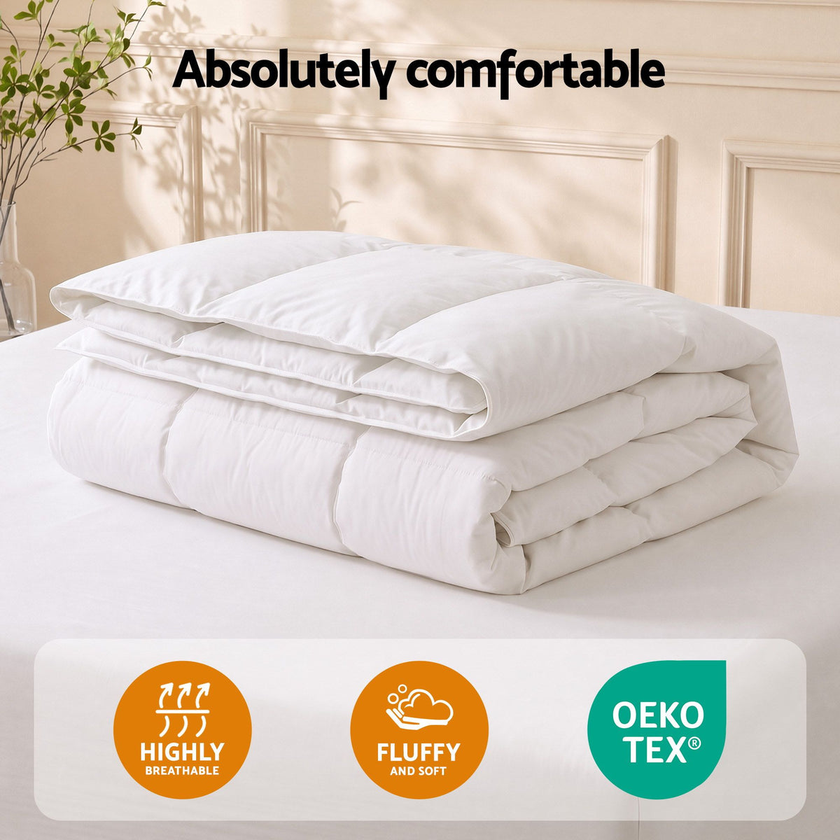 Giselle Bedding Super King Quilt, 200GSM Summer Duck Down Feather Doona Insert