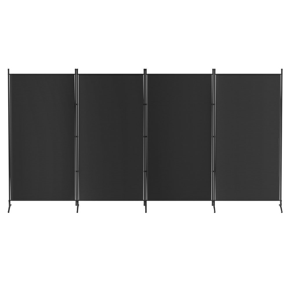 Artiss 4 Panel Room Divider Set of 2 Folding Privacy Screen Fabric Room Separator Partition Black