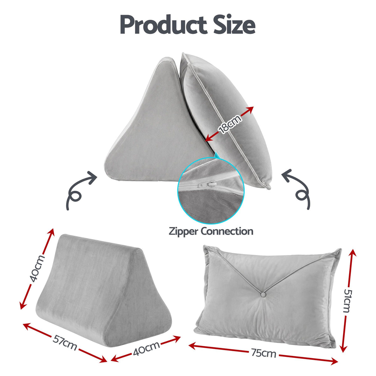 Giselle Bedding Back Pillow No-Collapse Ergonomic Lumbar Shredded Sponge Velvet
