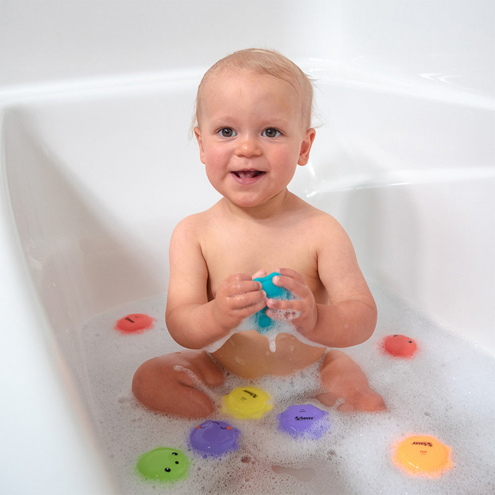 Sassy Baby Macaron Water Squirters Soft Squeezable Bath Toy Sensory 6 Months+