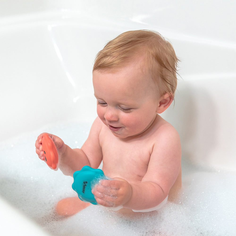 Sassy Baby Macaron Water Squirters Soft Squeezable Bath Toy Sensory 6 Months+