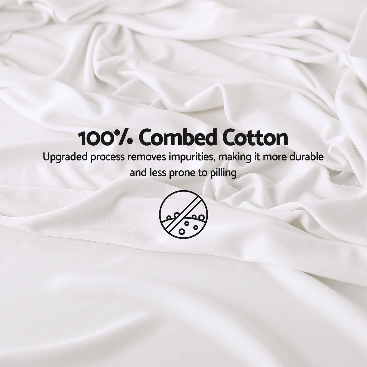 Giselle Double 500TC Cotton 4Pcs Sheet Set 40cm Extra Deep Pocket White