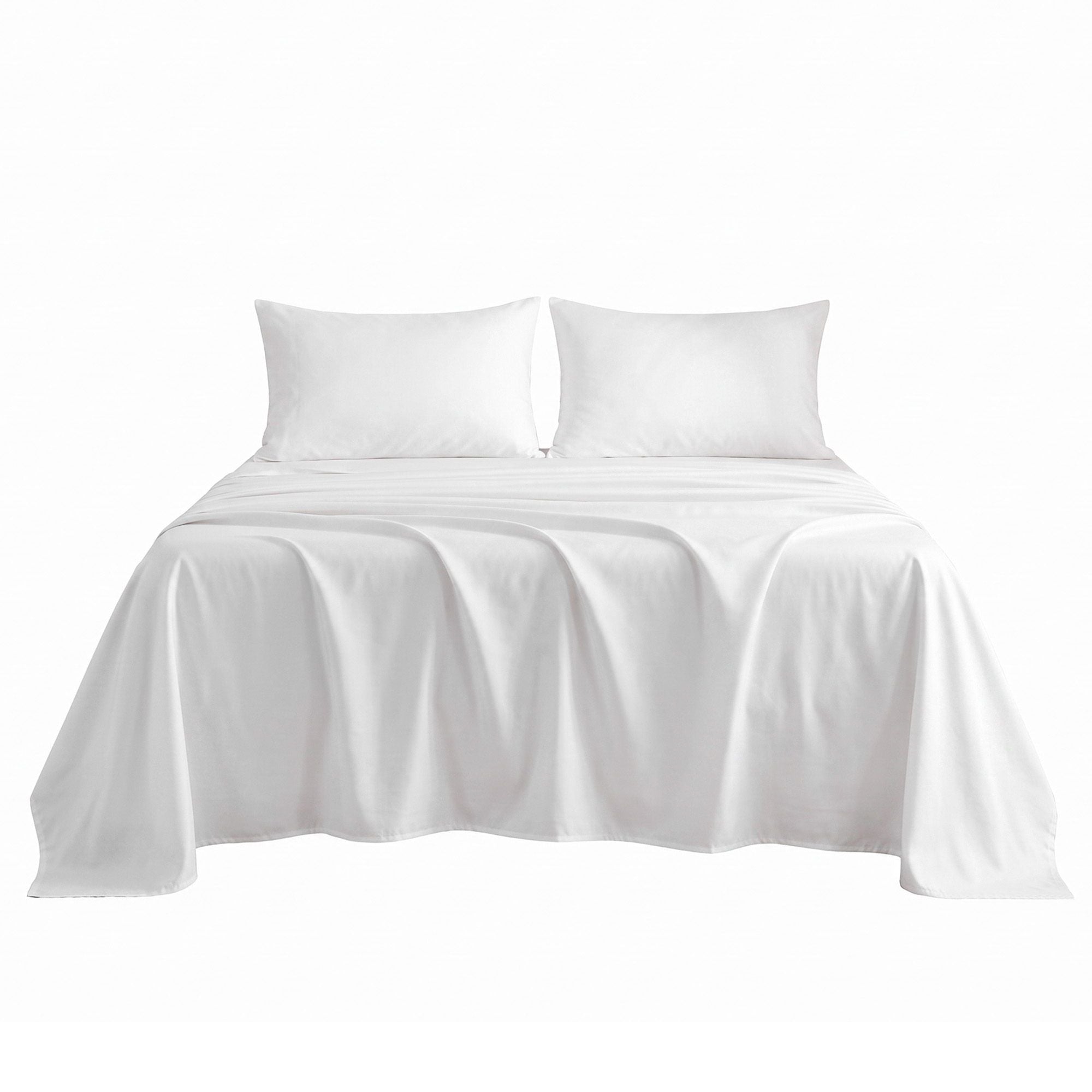 Giselle Double 500TC Cotton 4Pcs Sheet Set 40cm Extra Deep Pocket White