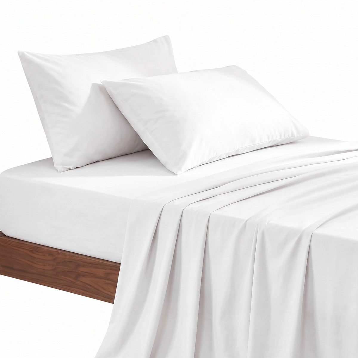 Giselle Single 500TC Cotton 4Pcs Sheet Set 40cm Extra Deep Pocket White