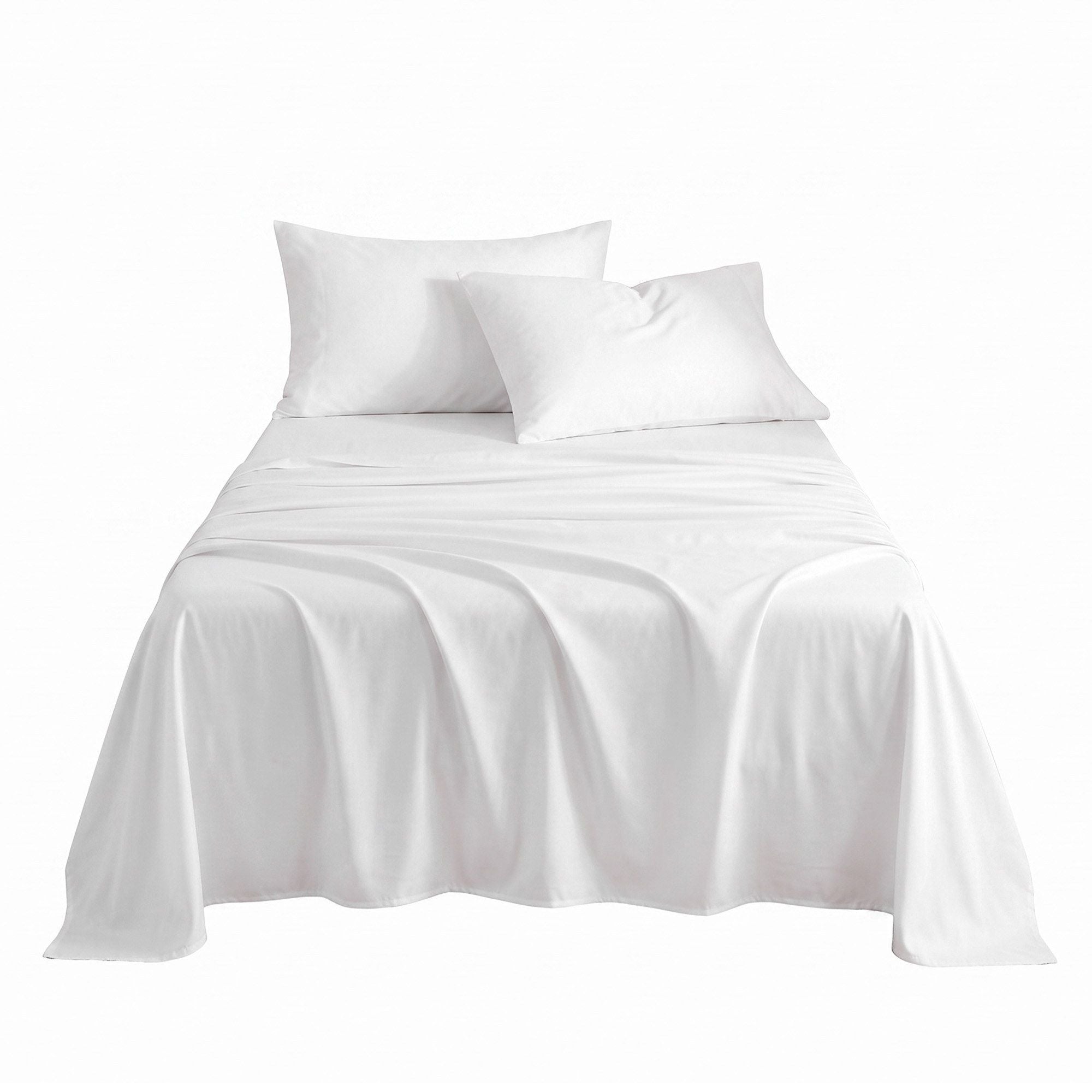 Giselle Single 500TC Cotton 4Pcs Sheet Set 40cm Extra Deep Pocket White