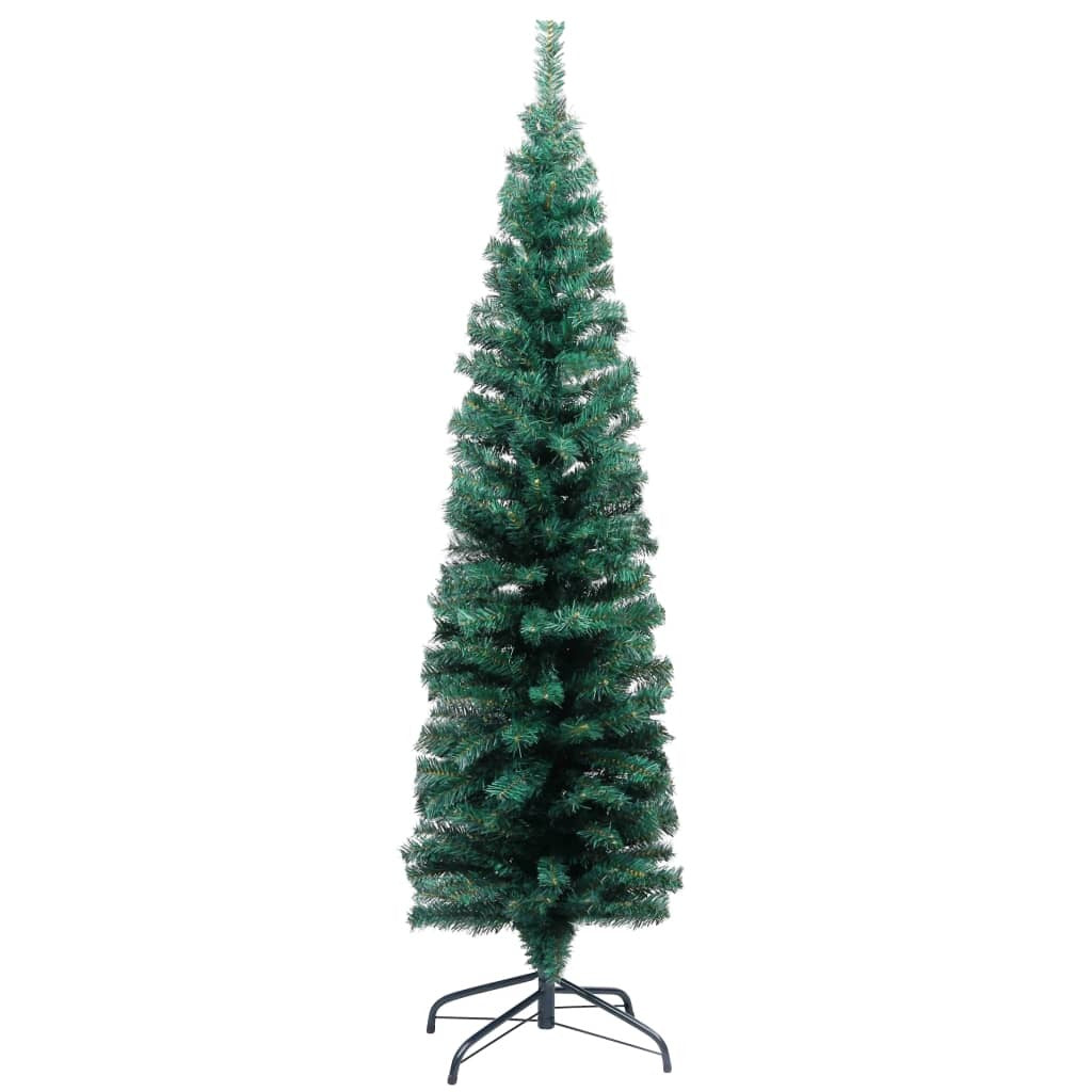 Slim Artificial Christmas Tree 150cm PVC Steel Stand Xmas Decor Green