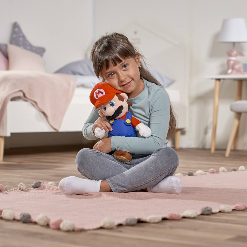 Super Mario Nintendo 30cm Plush Authentic Soft Toy Embroidered Blue & Red