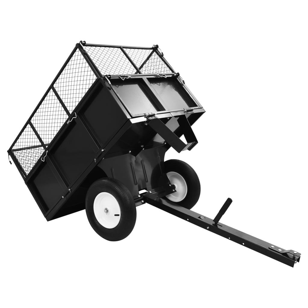 Tipping Trailer for Lawn Mower 300kg Load Capacity Garden Cart Tow Behind