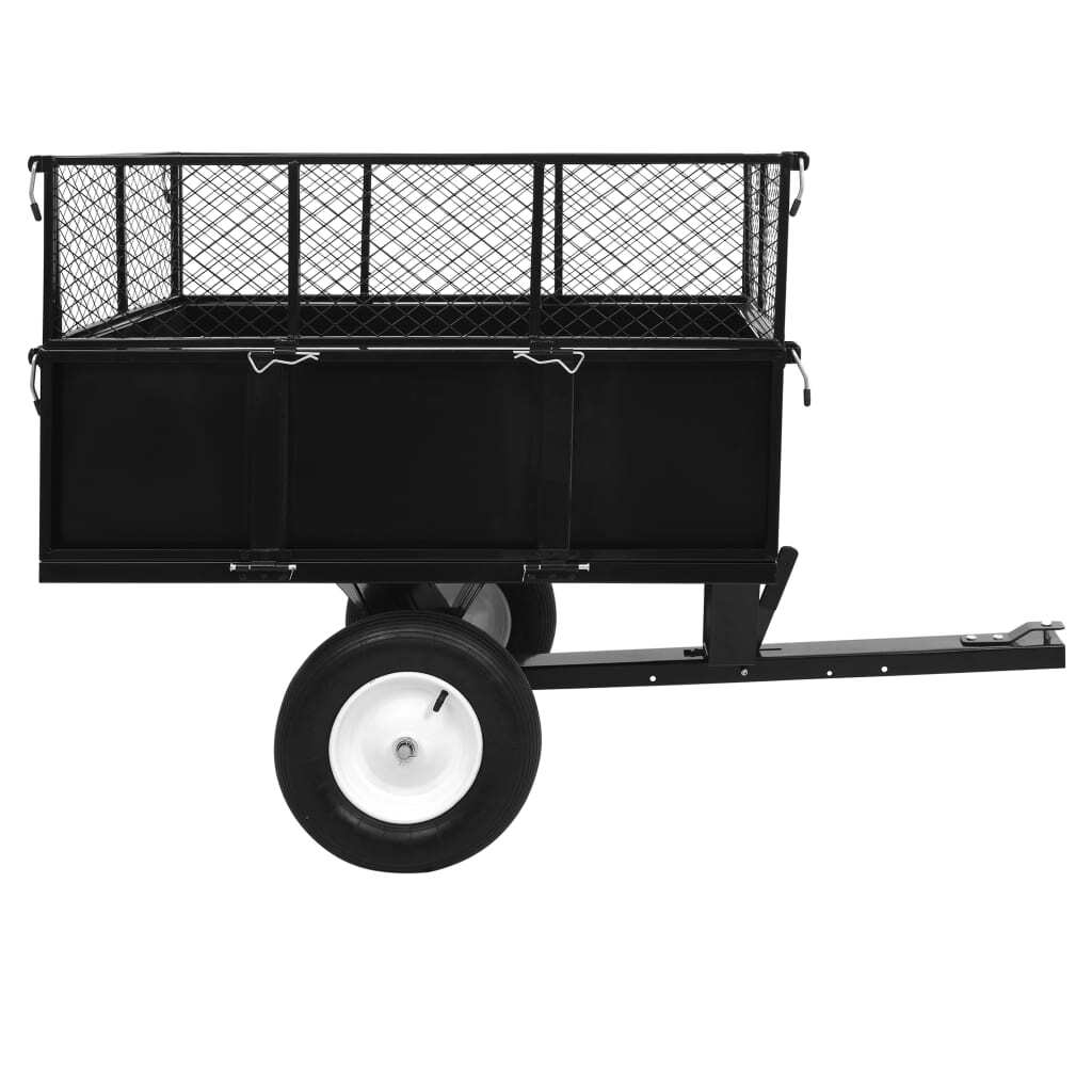 Tipping Trailer for Lawn Mower 300kg Load Capacity Garden Cart Tow Behind