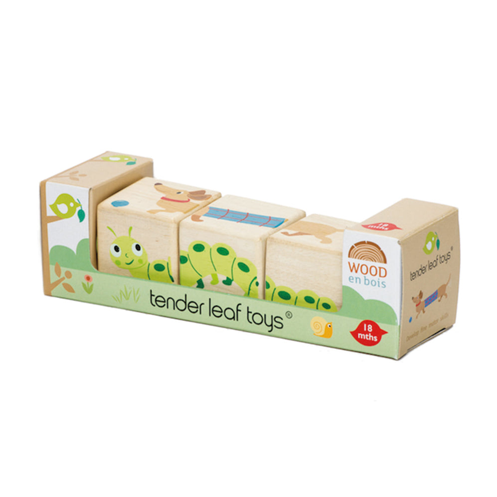 Tender Leaf Toys Wooden Twisting Cubes Animal Matching Toddler Toy 18 Months+
