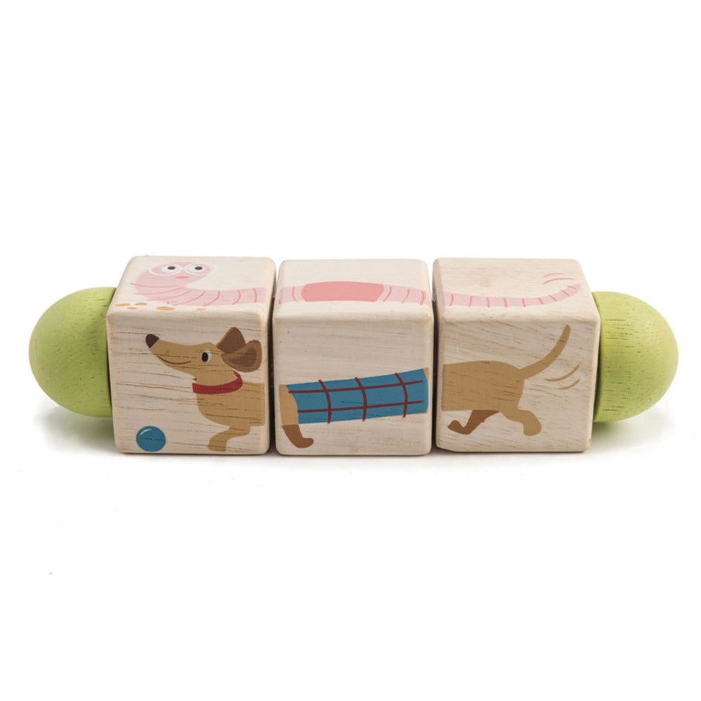 Tender Leaf Toys Wooden Twisting Cubes Animal Matching Toddler Toy 18 Months+