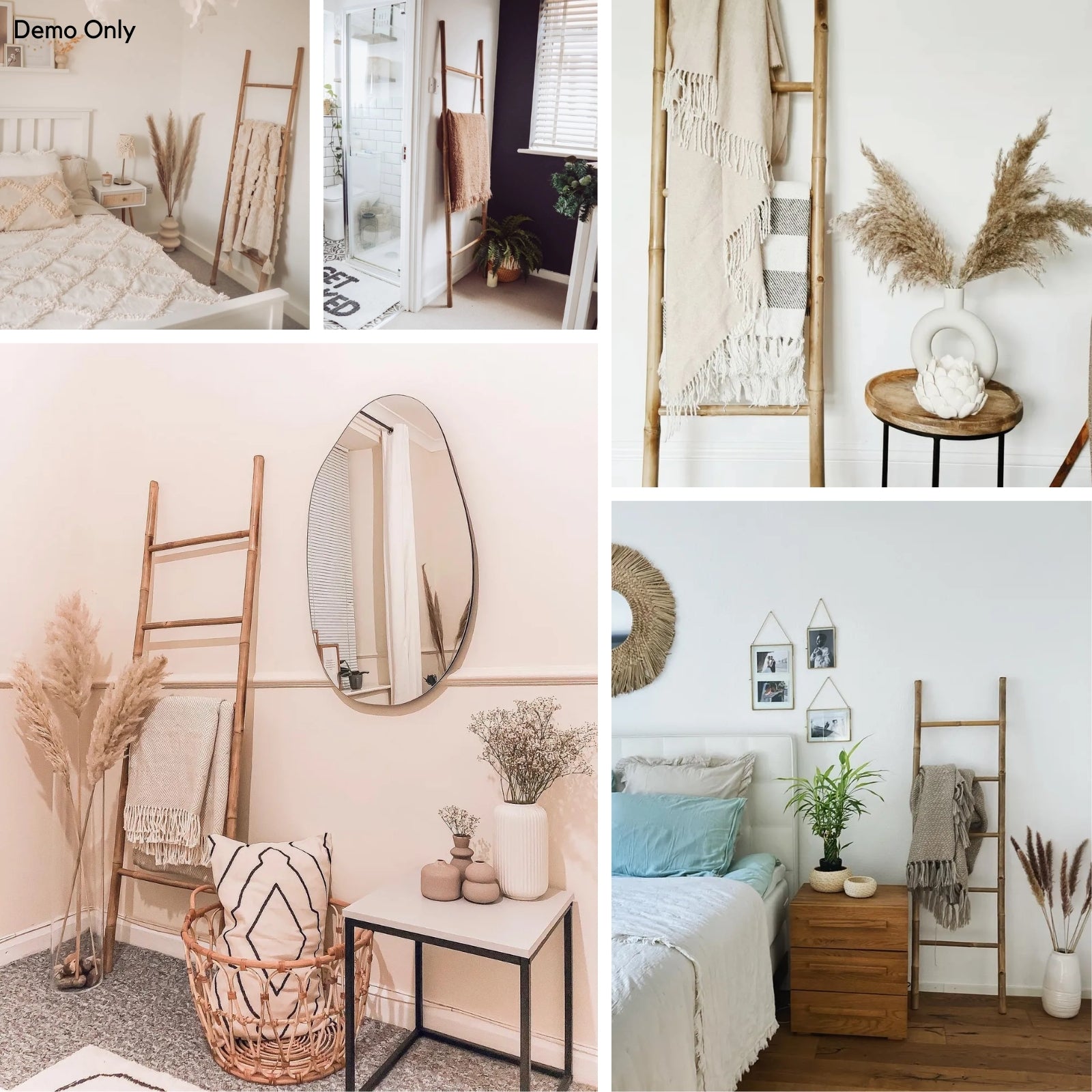 Towel Ladder with 5 Rungs Bamboo 150 cm