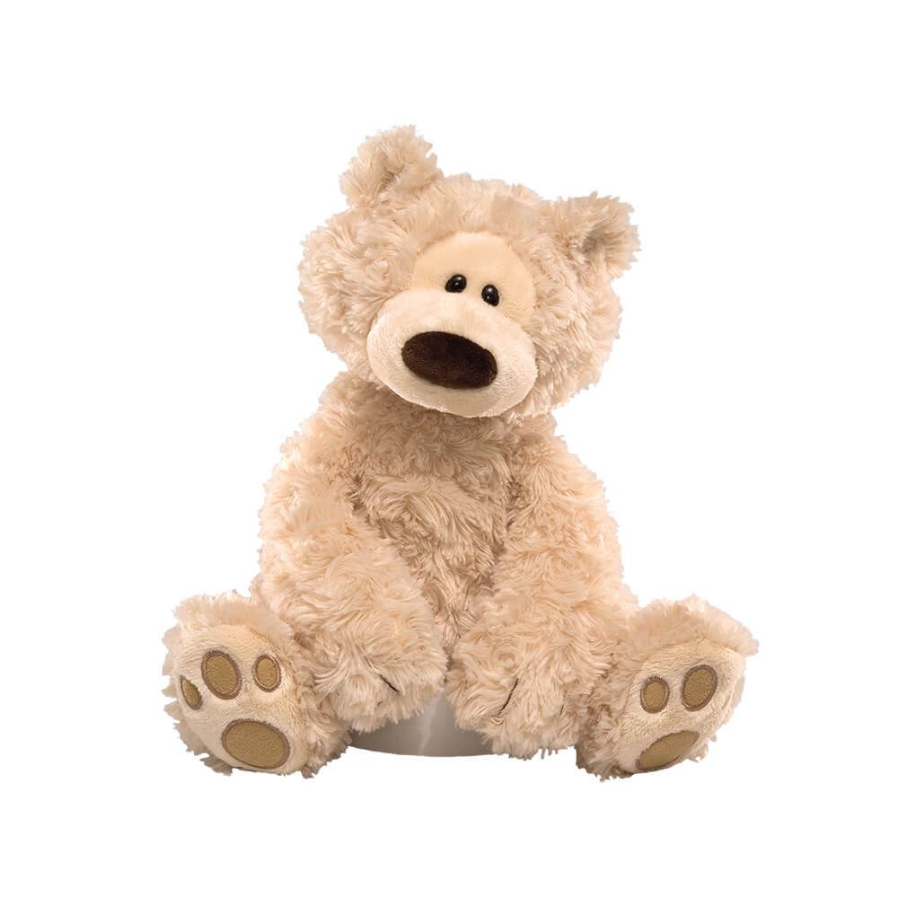 Gund Philbin Plush Bear 33cm Soft Seated Teddy for Kids Beige