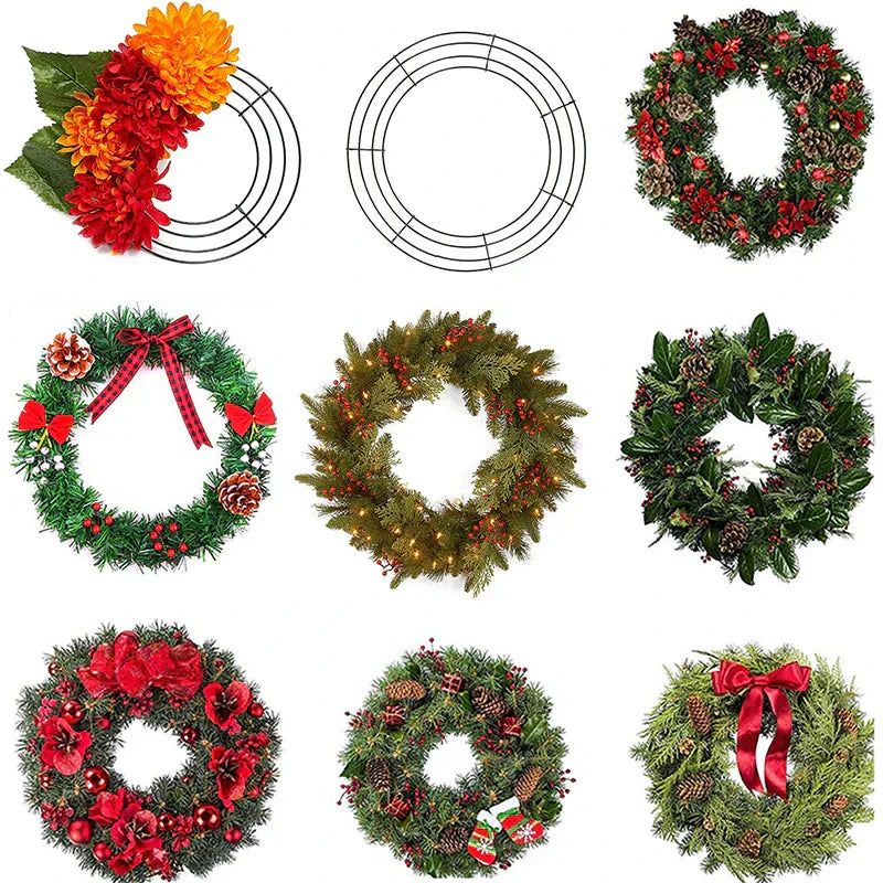 Metal Wreath Round Iron Ring 40cm Christmas Wedding Craft Frame DIY Decor