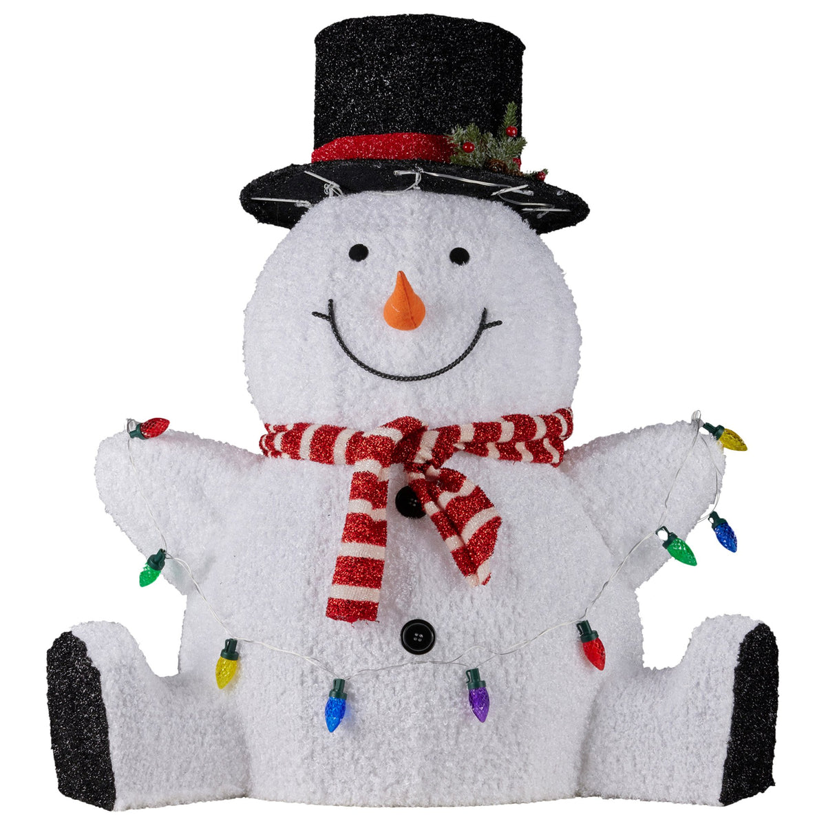 Sitting Snowman Christmas Display 82cm 110 Warm White LED Indoor Outdoor Decor