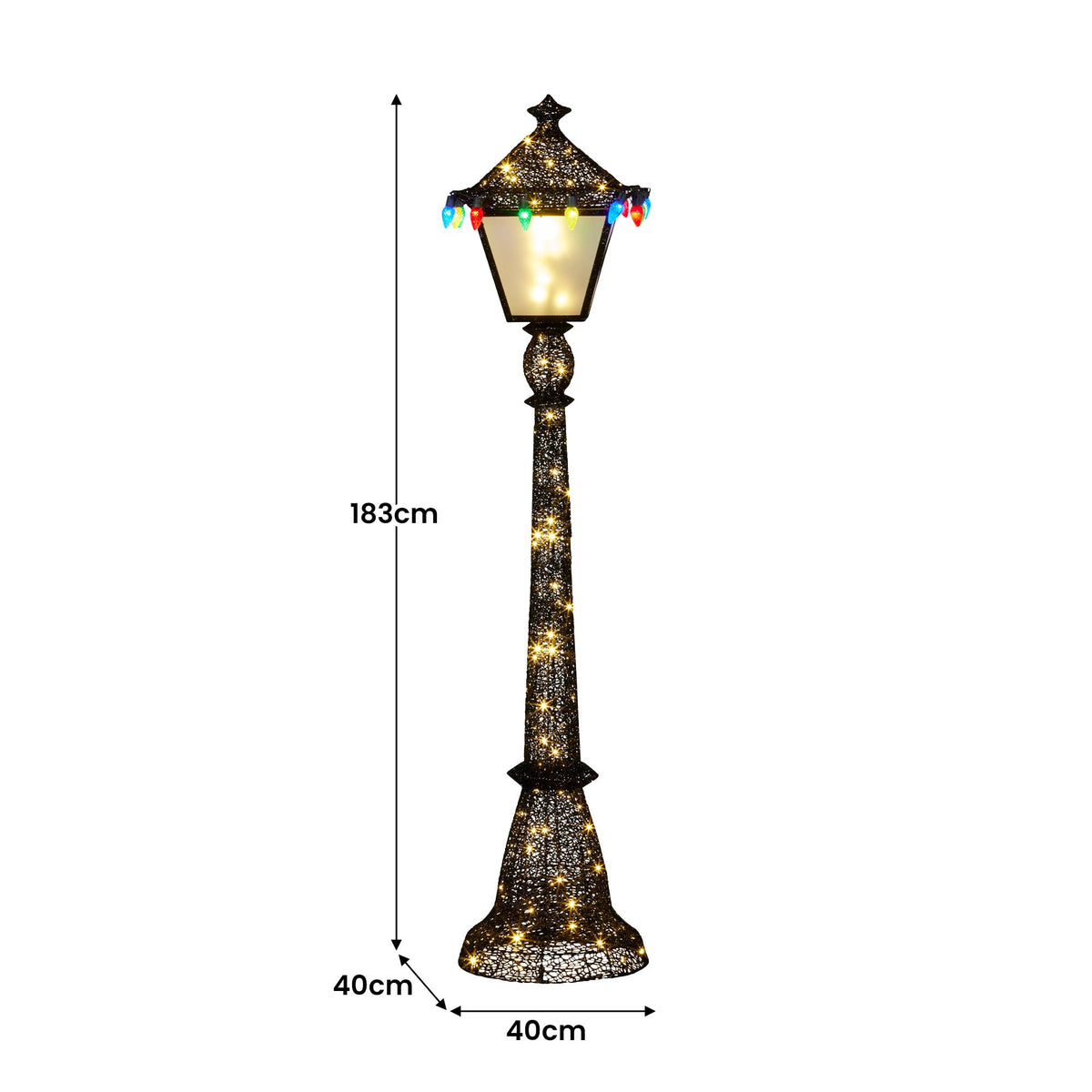 Christmas Lamp Post Display 183cm 140 Warm White LED C9 Lights Indoor Outdoor