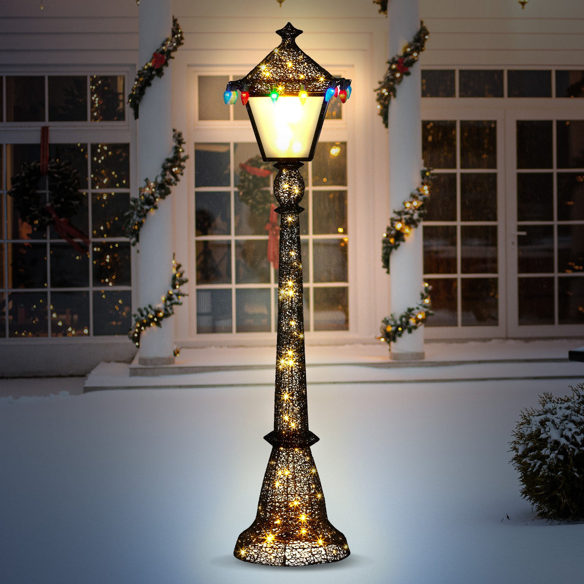 Christmas Lamp Post Display 183cm 140 Warm White LED C9 Lights Indoor Outdoor