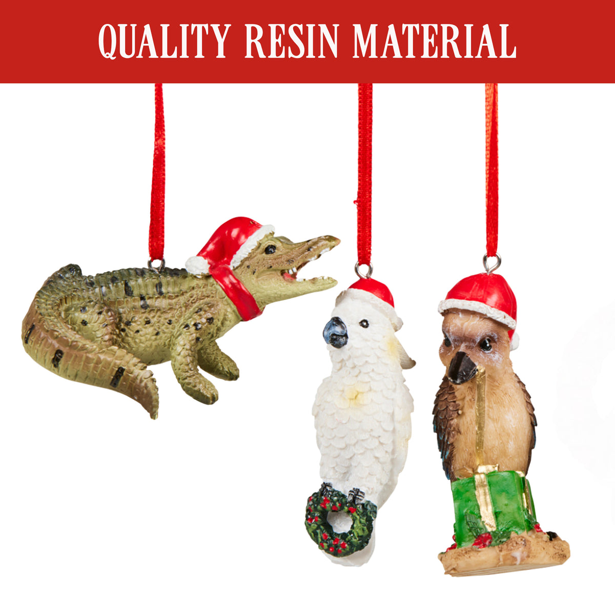 Box of 6 Assorted Aussie Animals Christmas Tree Decorations