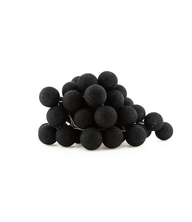 1 Set 20 LED Black 5cm Cotton Ball String Lights Battery