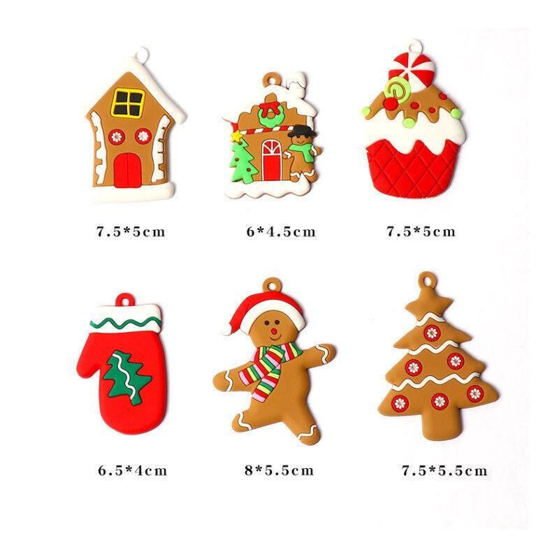Gingerbread Man Christmas Tree Ornaments Hanging Window Decor 12pcs 7x5cm