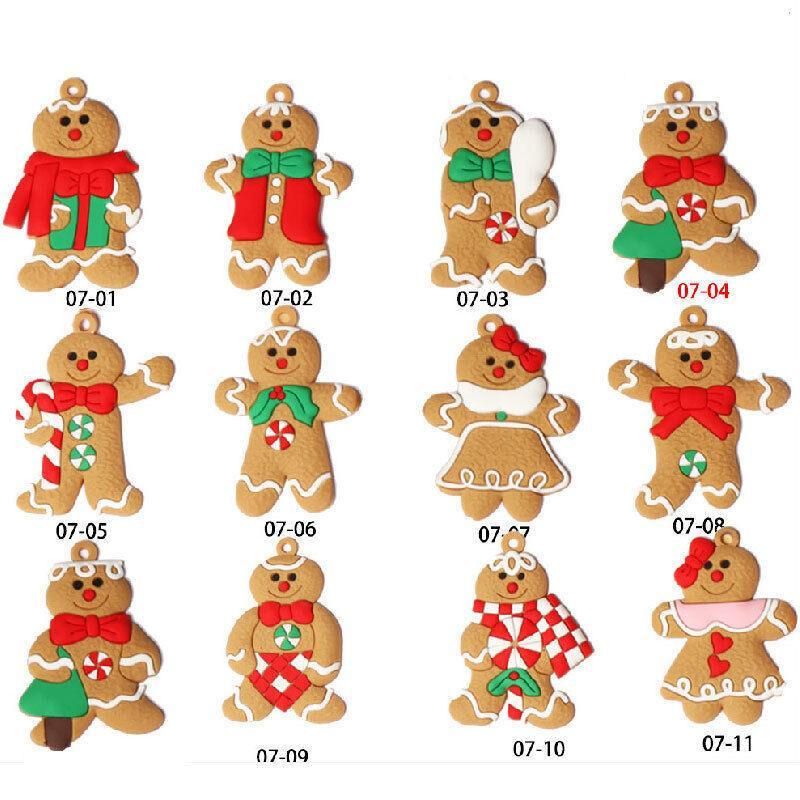 Gingerbread Man Christmas Tree Ornaments Hanging Window Decor 12pcs 7x5cm