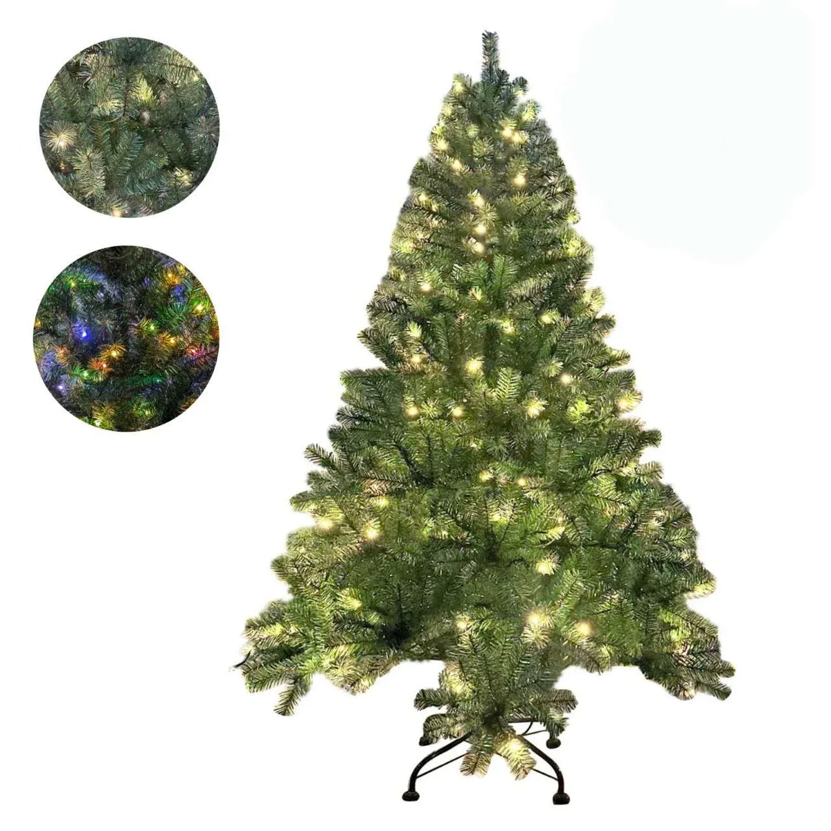 Christmas Light Up Tree Warm and Colourful Mixed LED 260 LEDs 150cm