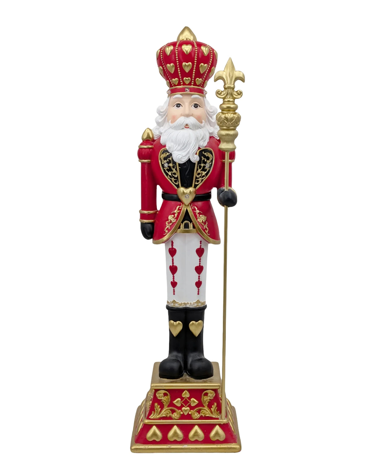 King of Hearts Nutcracker Tall Statement Piece for Christmas Displays 24x24x91 cm