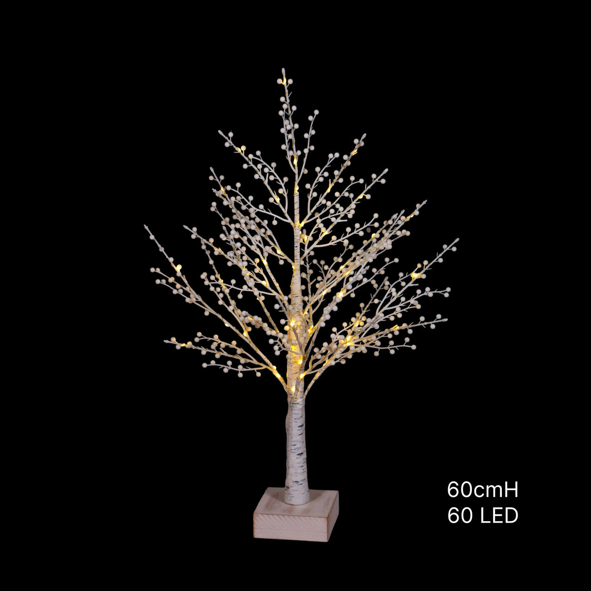 Winter Berry Light Up Christmas Tree 60 LED Pack of 4 60cm