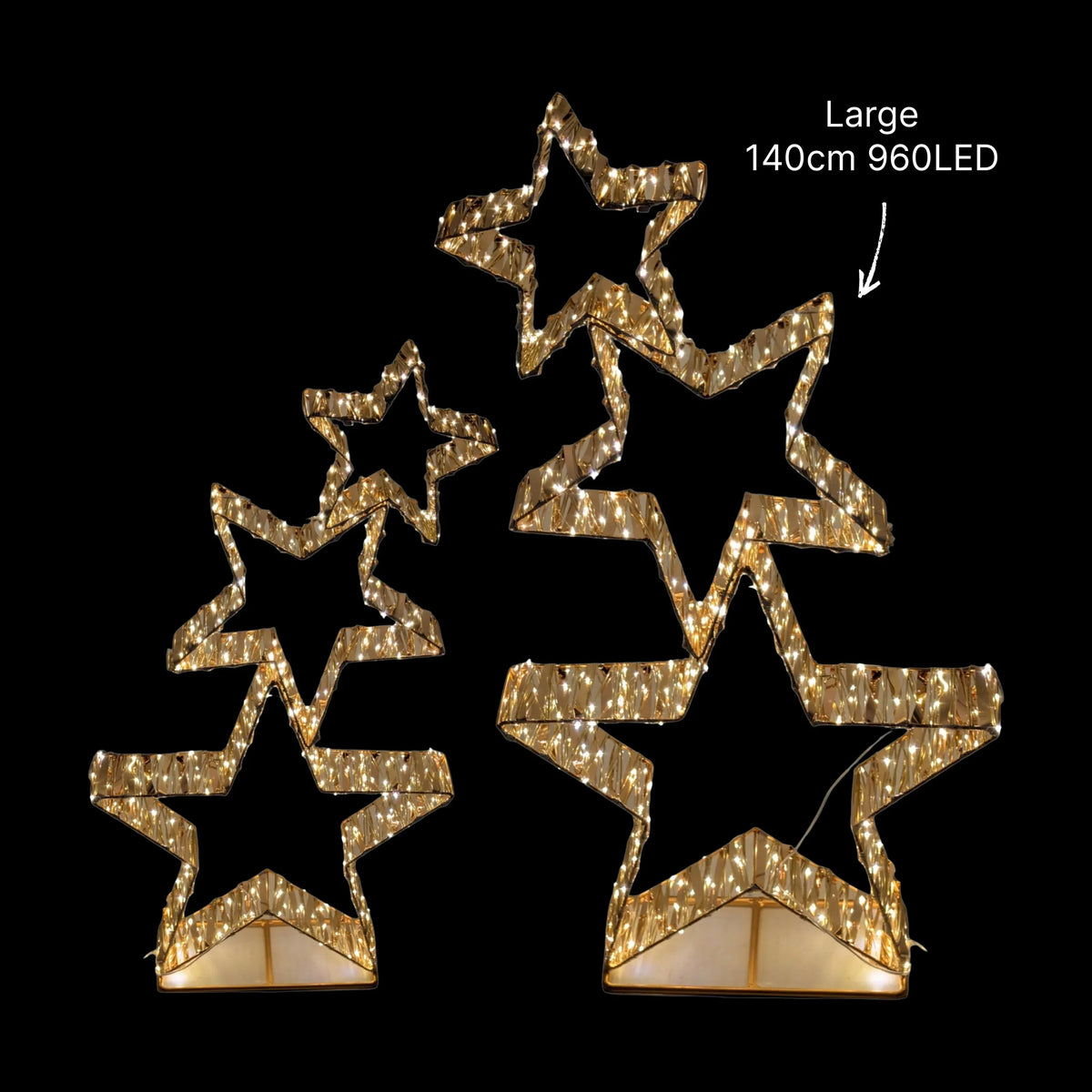 LED Stacked Star Christmas Decoration 960 LED 140cm
