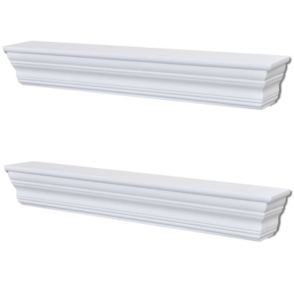 Wall Shelves Aaliyah 2 pcs Baroque Style Storage Display Decor White
