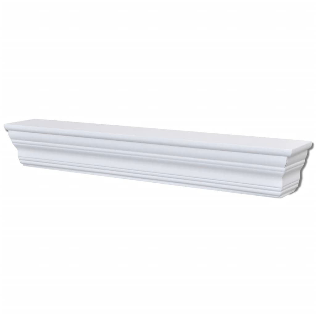 Wall Shelves Aaliyah 2 pcs Baroque Style Storage Display Decor White