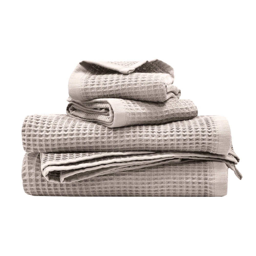 Bambury Waffle Bath Towel - Pebble