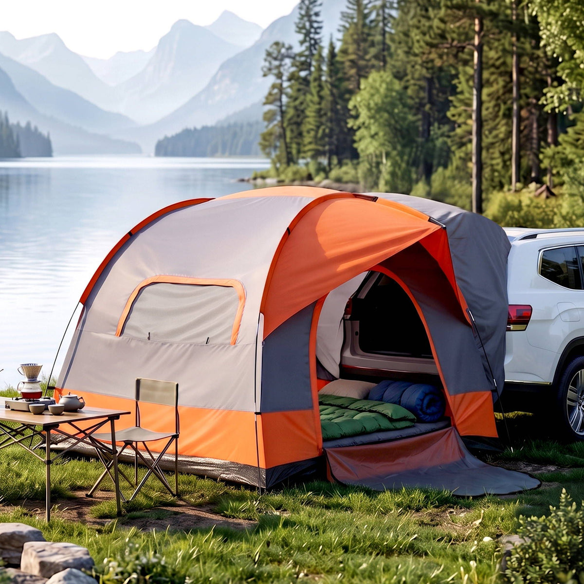 Weisshorn Camping Tent SUV Family Car Tent 6-8 Person 250cm Orange