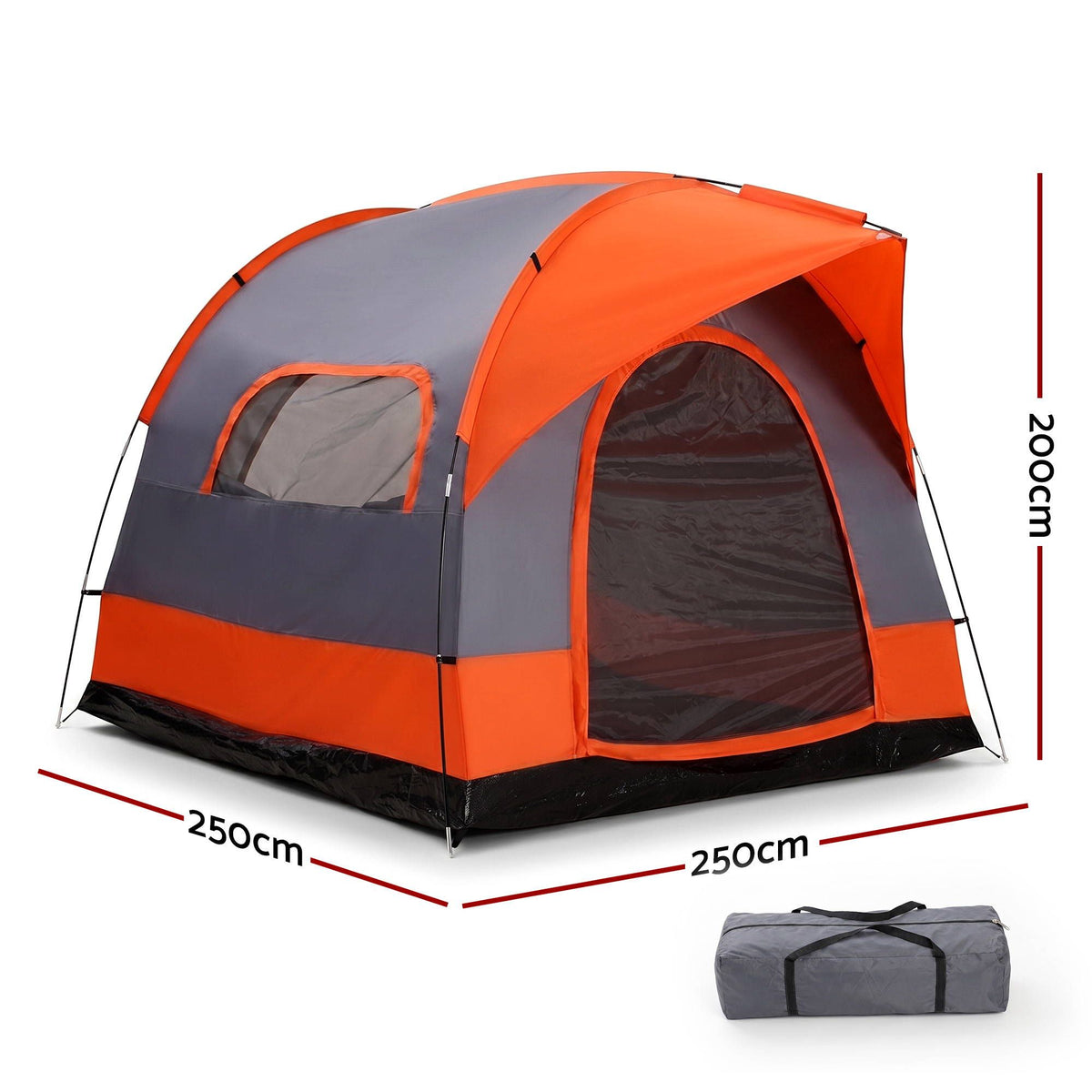 Weisshorn Camping Tent SUV Family Car Tent 6-8 Person 250cm Orange
