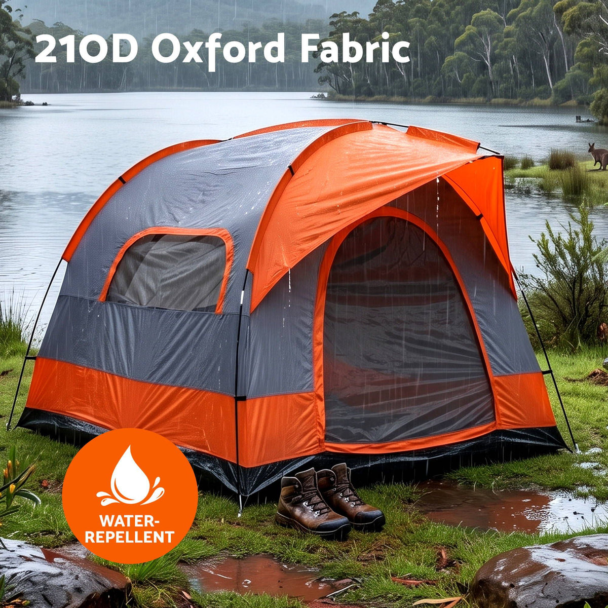 Weisshorn Camping Tent SUV Family Car Tent 6-8 Person 250cm Orange