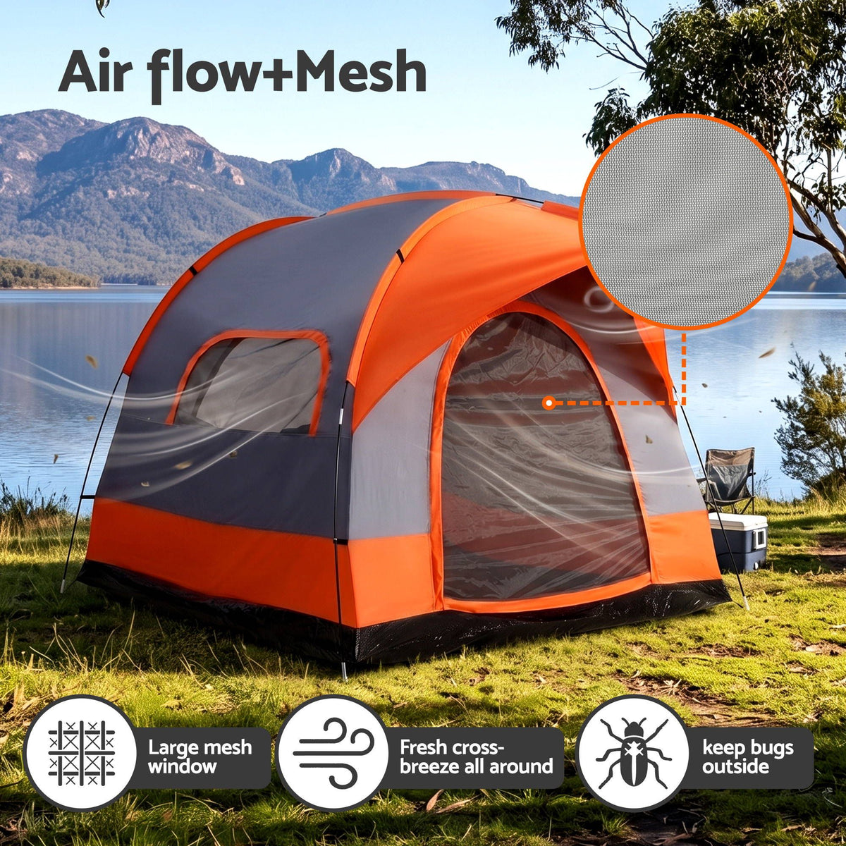 Weisshorn Camping Tent SUV Family Car Tent 6-8 Person 250cm Orange