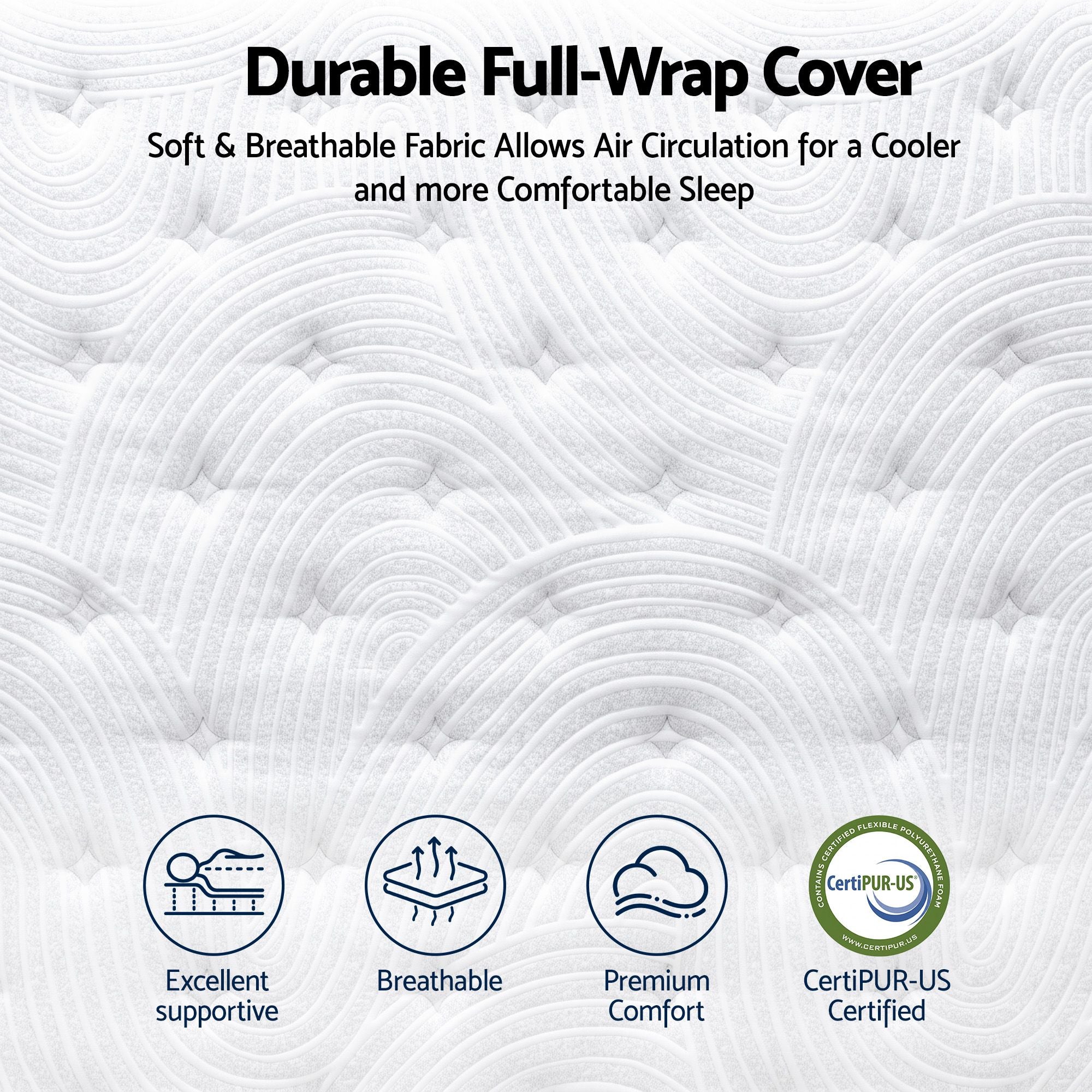 RoomSense Queen Mattress, 34cm Thick Medium Firm Hybrid Mattress for Back Pain Relief