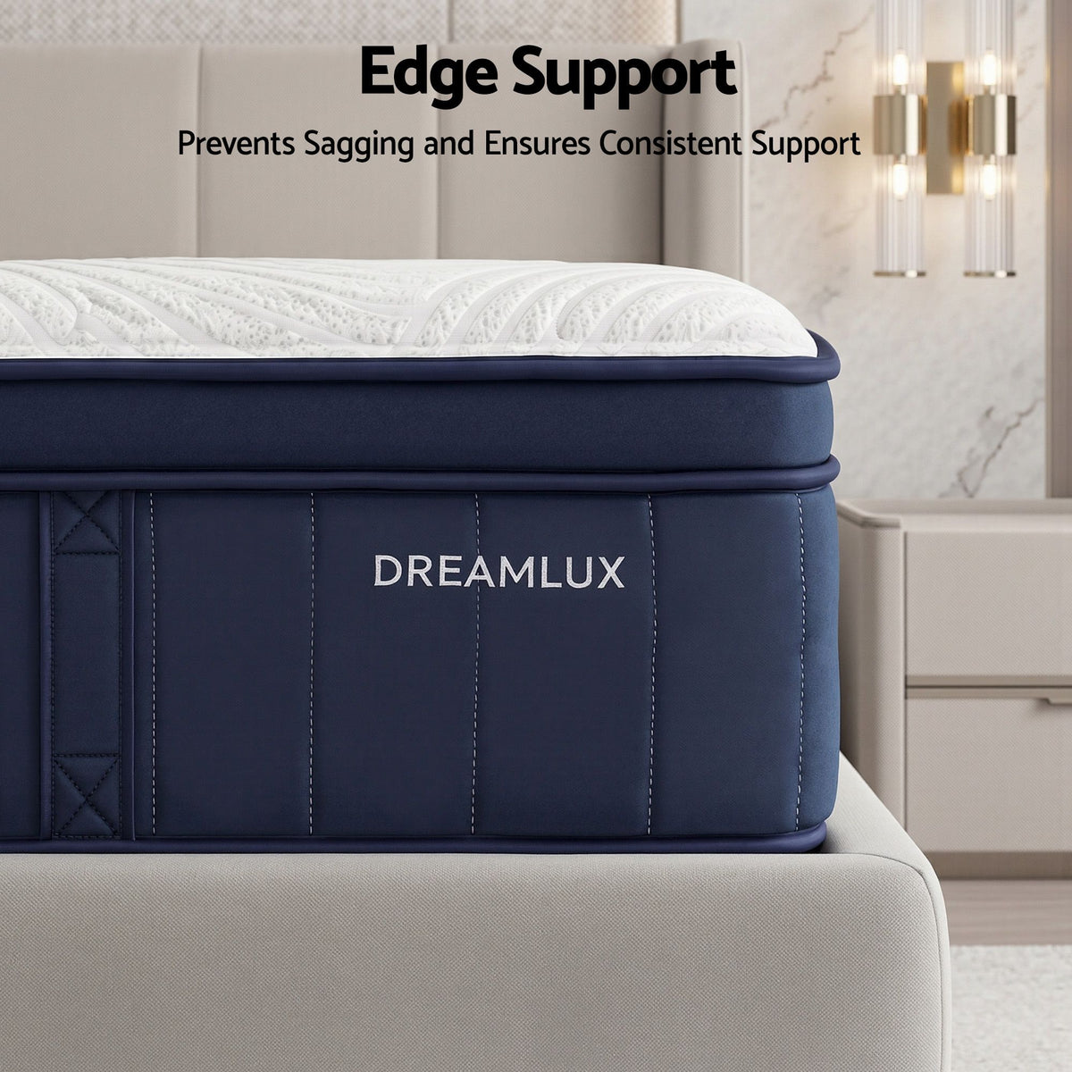 RoomSense Single Mattress, 34cm Thick Medium Firm Hybrid Mattress for Back Pain Relief