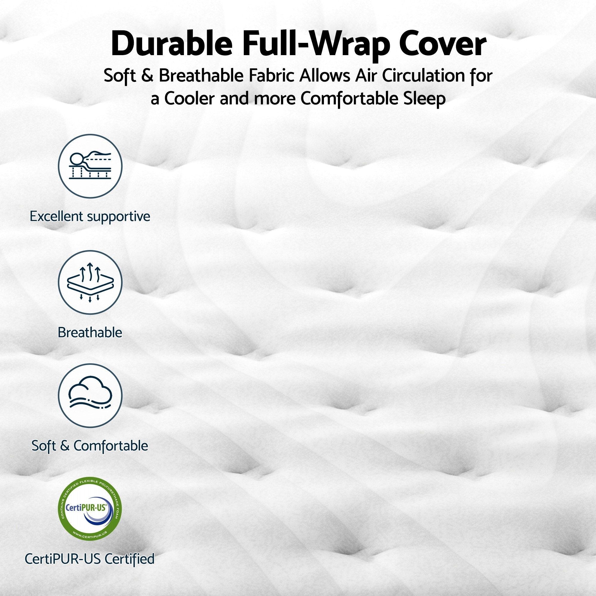 RoomSense Queen Mattress , 30cm Medium Firm Hybrid Mattress with Latex Lumbar Support for Back Pain Relief