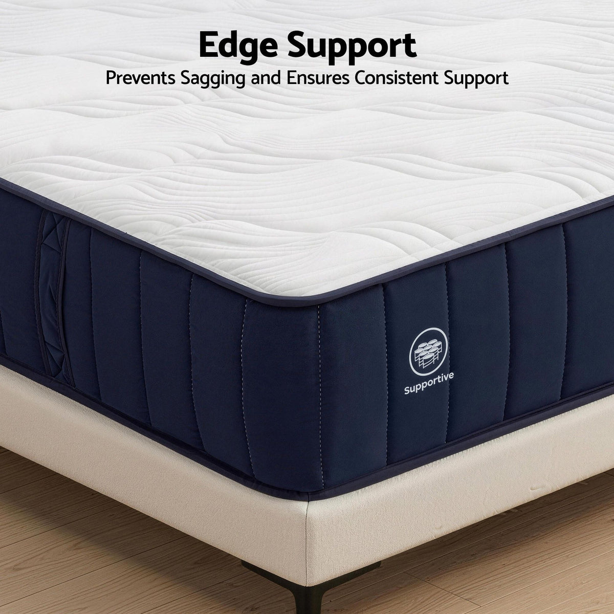RoomSense Double Mattress, 26cm Orthopedic Firm Mattress for Back Pain Relief, Pocket Spring Hybrid Mattress Double Size