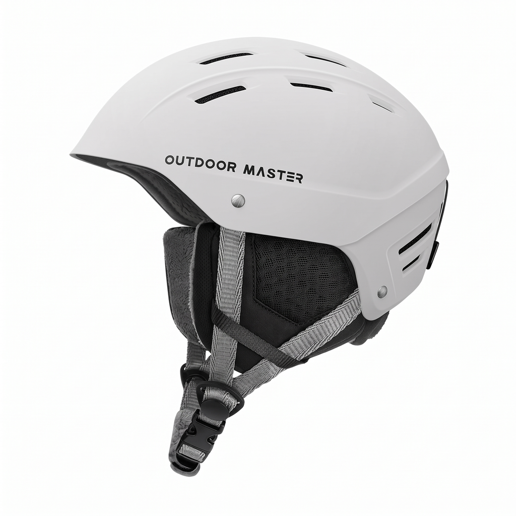 OutdoorMaster Kelvin II Ski Helmet - Snow Sport Helmet Snowboard Helmet White L