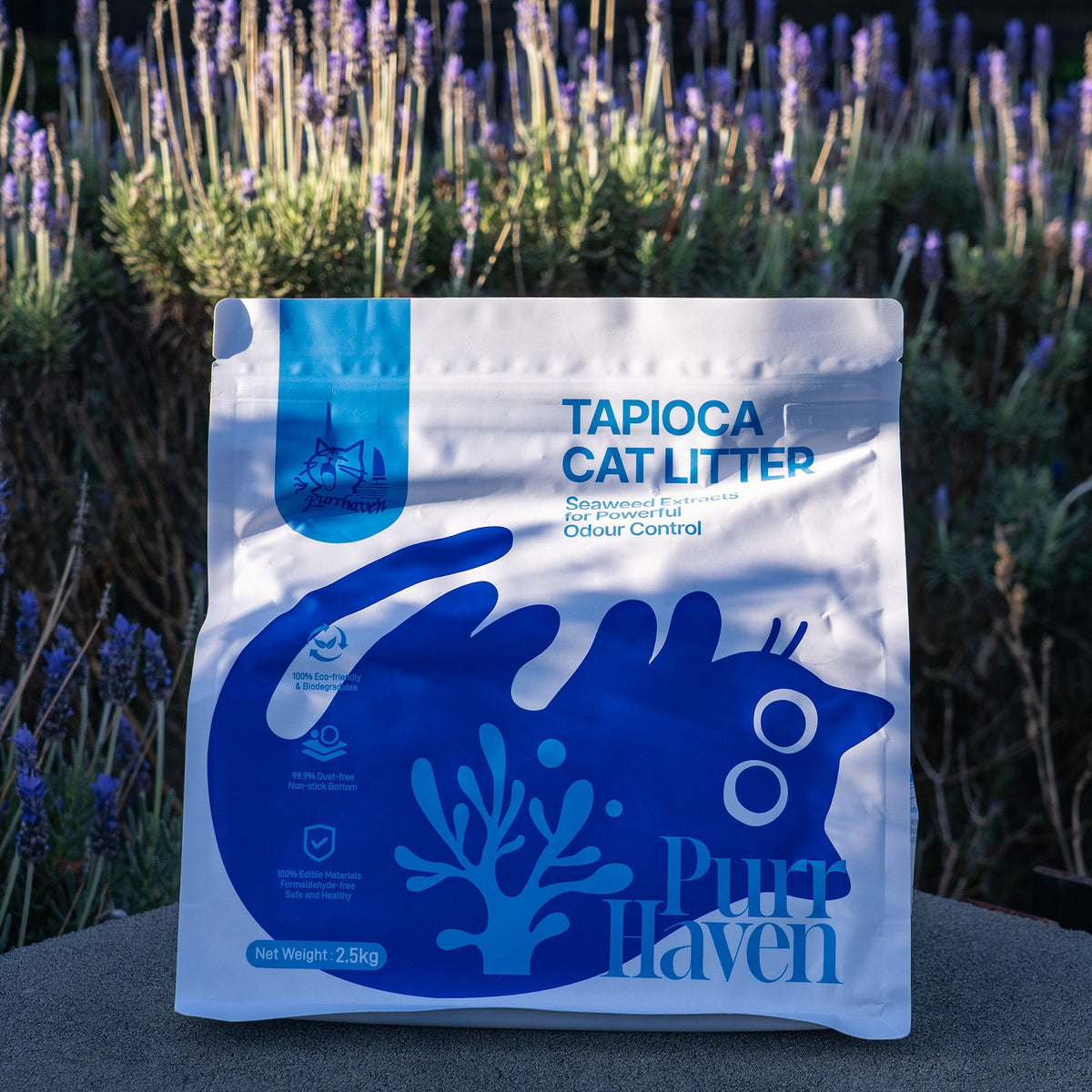 PurrHaven Tapioca Clumping Cat Litter 7.5kg 3 Pack Multi-Cat Dust Free