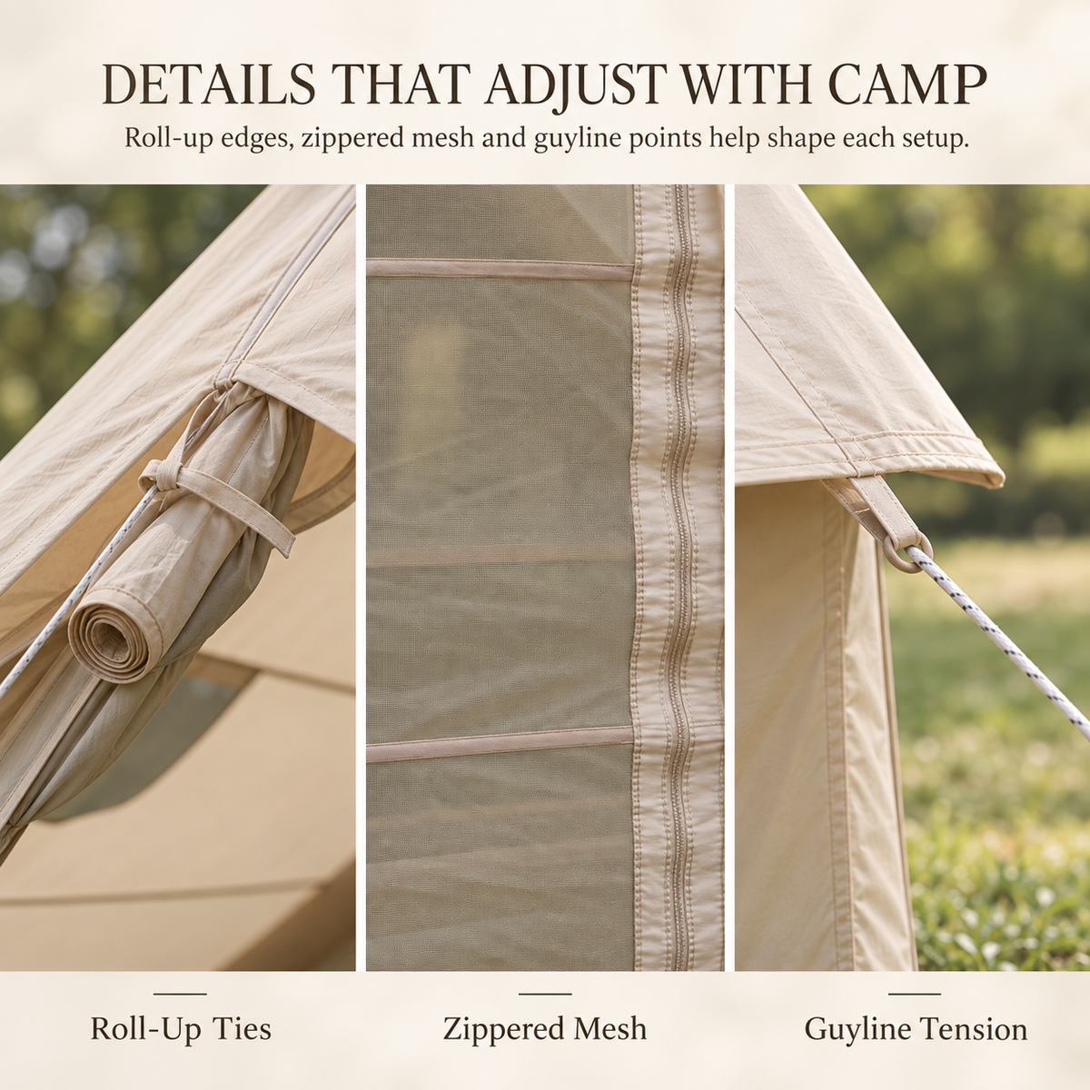 Weisshorn Inflatable A-Frame Camping Tent Large Glamping Beige 300x210cm